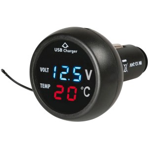 t.b.t. Accessorio interno auto con display digitale per tensione e temperatura.
