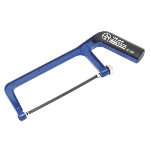 Seghetto universale LUX Classic con telaio blu e manico nero, ideale per metalli.