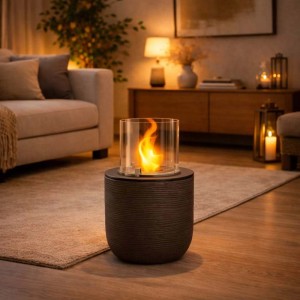 Camino a bioetanolo giardino Divina Fire Raffaello 3,4 kW Ø35xH55 cm marrone
