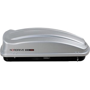 Box da tetto argento Nordrive Box 330 per trasporto auto.