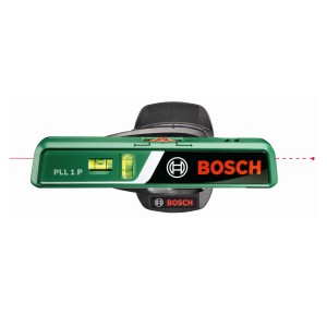 Livella laser Bosch PLL 1 P con supporto a parete, uno strumento di misura per un allineamento preciso.