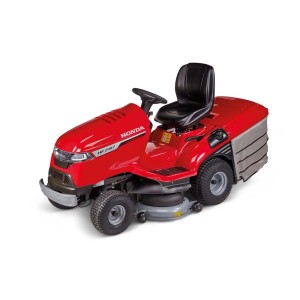 Trattorino tagliaerba rosso t.b.t. per il giardino.