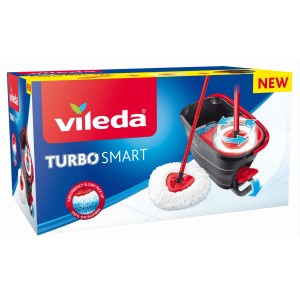 Set di pulizia Vileda Turbo Smart con secchio e mocio per la pulizia dei pavimenti.