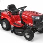 Trattorino tagliaerba Troy-Bilt Pony 92 T-R Select rosso con scarico posteriore.