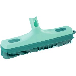 Leifheit Scopa in gomma Click-System, verde menta e verde scuro, per la pulizia di pavimenti interni ed esterni.