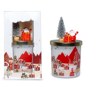 Candela decorativa Natale avorio H 17 cm