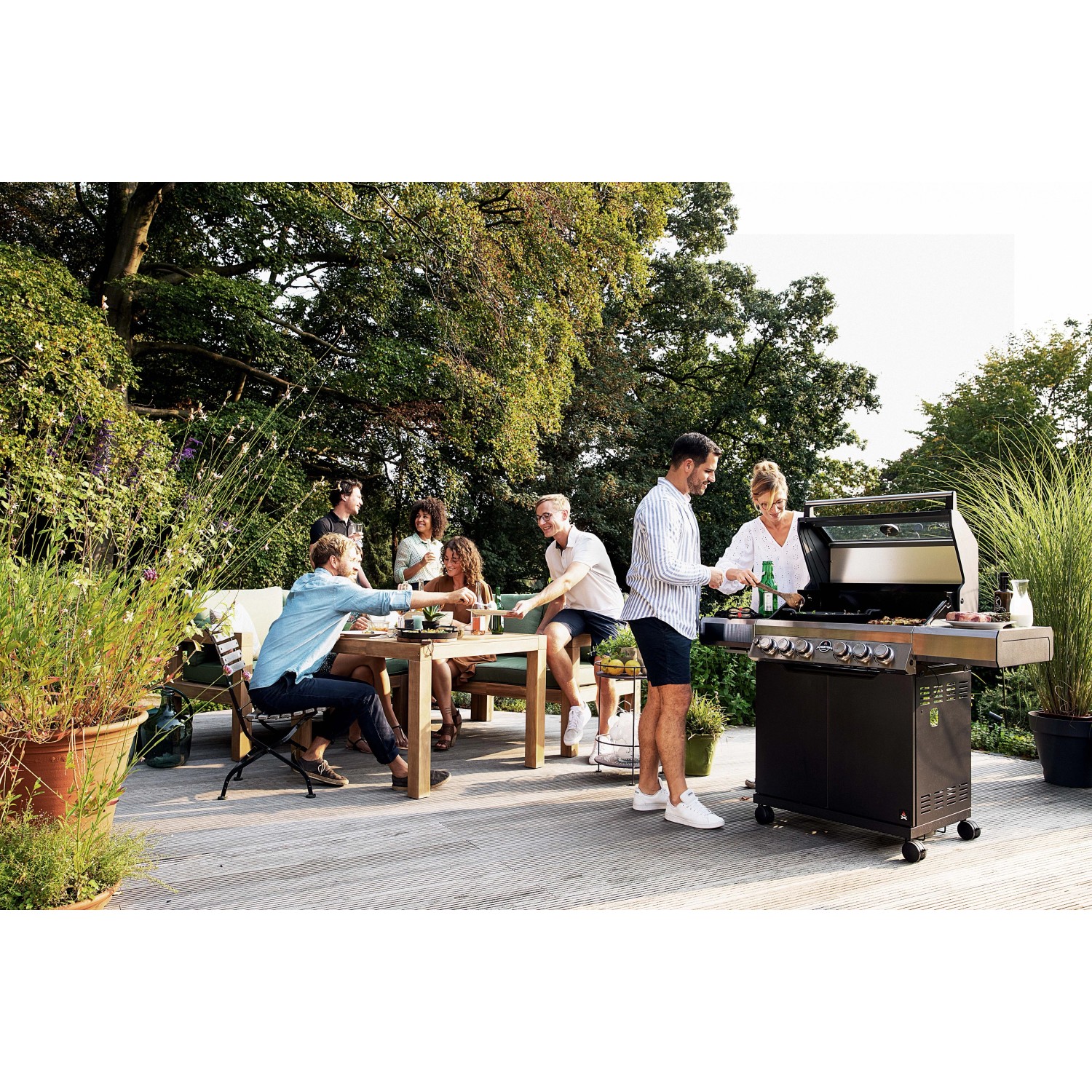 Barbecue a gas Jamestown Knox 4 bruciatori nero e argento 20,5kW_2