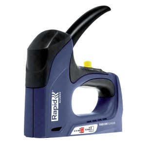 Cucitrice a mano t.b.t. blu e nera. Per graffette e chiodi.