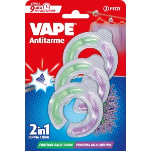 Vape Antitarme 3 pezzi: Protezione antitarme profumata alla lavanda per armadi.