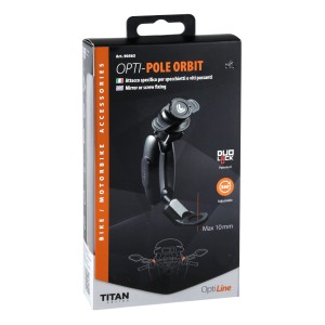 Opti-Pole Orbit supporto per cellulare da moto, fissaggio a specchio o vite.