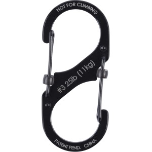 Moschettone in acciaio inox nero Nite Ize S-Biner SlideLock misura 3.
