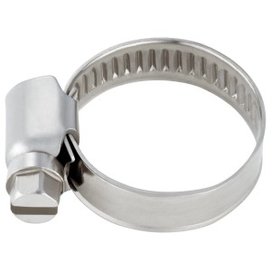 Fascetta stringitubo in acciaio inox, 16-27 mm, per collegamenti sicuri dei tubi.