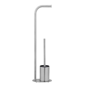 t.b.t. Set WC con porta carta igienica, effetto acciaio inox.