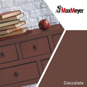 Smalto all`acqua poliuretanico brillante MaxMeyer cioccolato 0,75 l