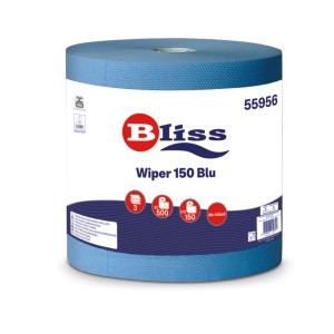 Rotolo di panni carta blu Bliss Wiper 150 Blu per casa e officina.