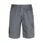 Pantaloncini da lavoro grigi t.b.t. con tasche e dettagli arancioni.