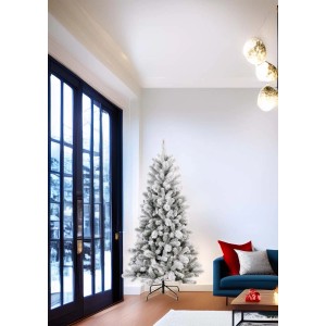 Albero di Natale artificiale Bergseid PVC innevato H 180 x Ø 95 cm