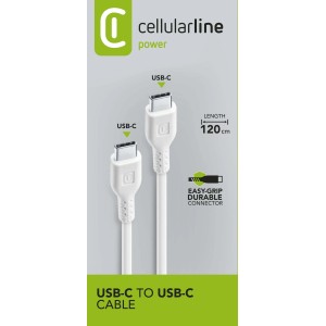 Cavo bianco USB-C a USB-C, lunghezza 120cm, di t.b.t.