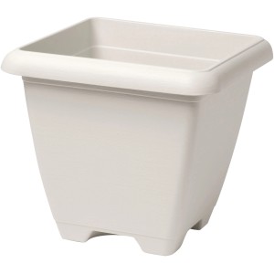 Vaso per piante quadrato beige per interni ed esterni.