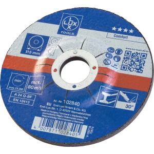 Disco lamellare LUX 115 mm curvo per metallo, accessorio per smerigliatrici angolari.