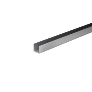 Profilo a U in alluminio argentato Arcansas, 19x15x1000 mm, per costruzioni e macchinari.
