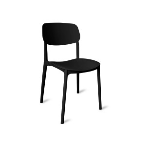 Sedia t.b.t. nera / sedia a guscio per sala da pranzo e cucina