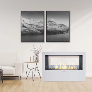 Camino a bioetanolo da terra Divina Fire Giotto S 4 kW 100x30x70 cm bianco