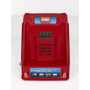Caricabatterie rosso Toro PowerPlex 40V per batterie agli ioni di litio.