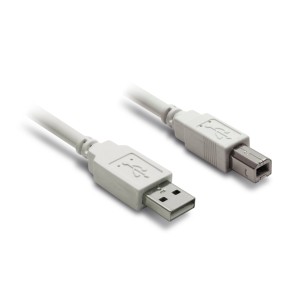 Cavo USB bianco (Tipo A a Tipo B) per computer e multimedia.