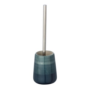 Wenko Set WC Pottery Petrol: scopino WC in ceramica petrolio con manico argento.