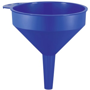 Imbuto blu LUX, Ø 90 mm, per il travaso antigoccia di liquidi in auto.