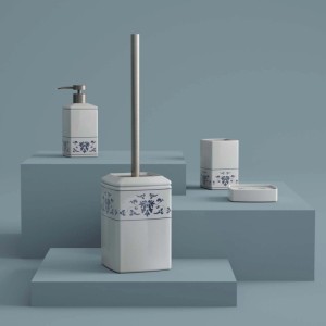 Scopino bagno Cixi in porcellana bianco/blu