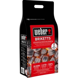 Weber Grillbrikett 4 kg in sacco: Bricchetti di carbone per una cottura alla griglia a lunga durata.