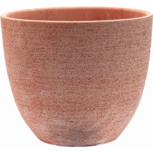 Vaso da fiori rustico in terracotta dall'aspetto naturale.