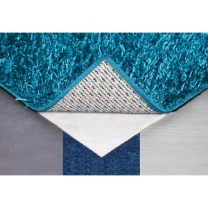 Sottotappeto in pile 60x120 cm sotto tappeto blu su diversi rivestimenti per pavimenti.