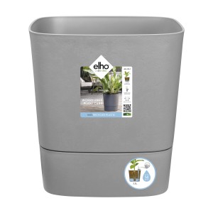 Vaso per piante Elho Greensense Aqua Care quadrato, 30,2x29,5 cm, Light Concrete, con serbatoio d'acqua.