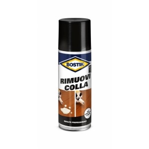 Bomboletta spray rimuovi colla Bostik Collanti, per rimuovere residui di colla.