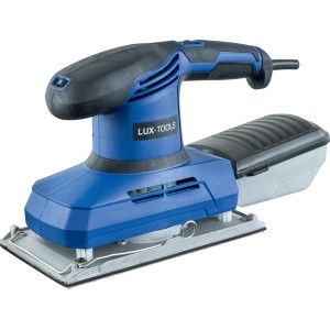 Levigatrice orbitale LUX SWS-350 per levigare legno e metallo con scatola antipolvere.