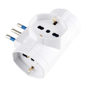 Adattatore multiplo t.b.t. bianco per prese.