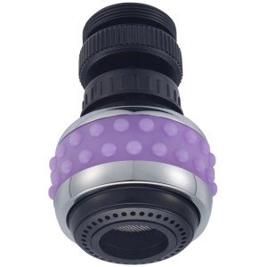 t.b.t. Rompigetto con dettagli viola per rubinetto. Rompigetto.