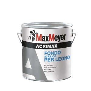 Primer per legno Max Meyer Acrimax in bianco, barattolo.