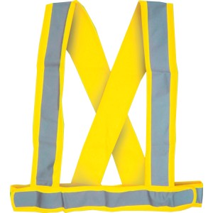 Gilet di sicurezza giallo con riflettori per ciclisti.