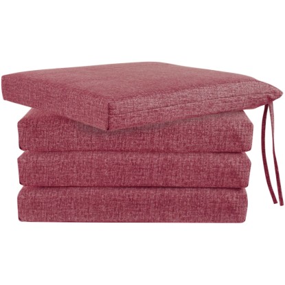 Set 4 coprisedia tinta unita rosso