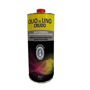 Latta di olio di lino "t.b.t." per legno, 1 litro. Ideale per il trattamento del legno e la protezione dall'umidità.