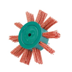 Spazzola a ventaglio LUX 100 mm, spazzola per trapano con setole in poliammide per rimuovere ruggine e pulire.