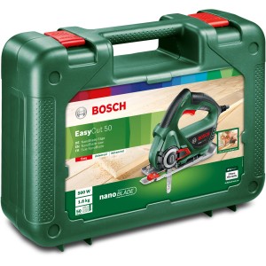 Sega Bosch NanoBlade EasyCut 50 nella valigetta verde. Seghetto alternativo con tecnologia NanoBlade.