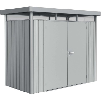 Casetta da giardino Biohort HighLine sp 0,5 mm 222x275x155 cm argento 2 batt.