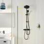 Sistema doccia nero Grohe Vitalio Start 250 Flex con soffione e doccetta per montaggio a parete.