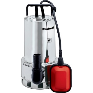 Pompa per acque sporche Einhell GC-DP 1020 N con corpo in acciaio inox e interruttore a galleggiante.