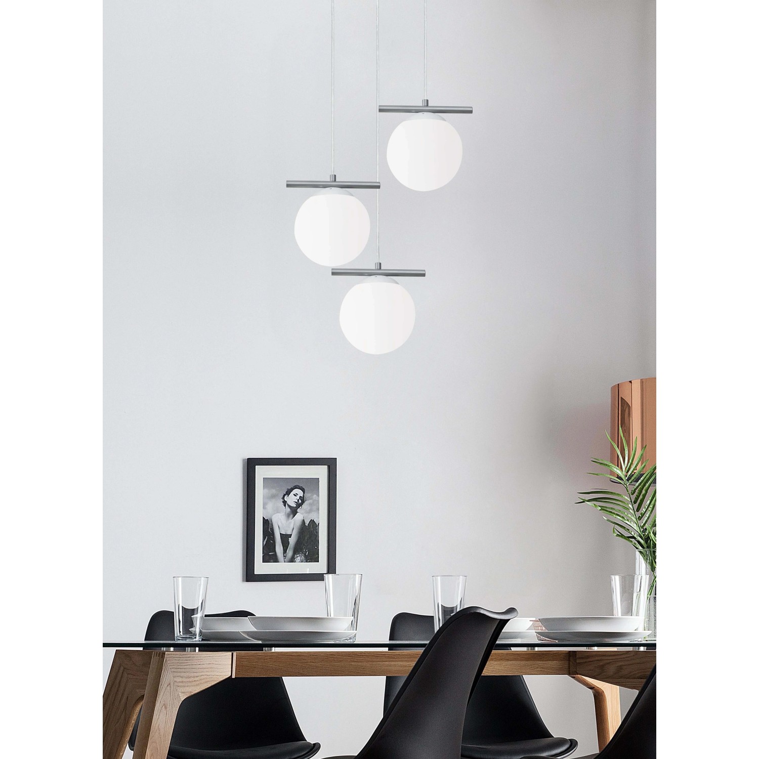 Lampenlux Lampadario A Sospensione Baccio – 90 Cm, 21W, Attacco T5 – Colore Argento, In Alluminio – Ideale Per Ufficio E Interni